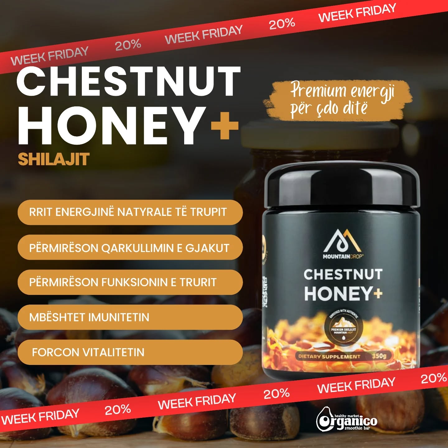 Chestnut Honey + Shilajit
